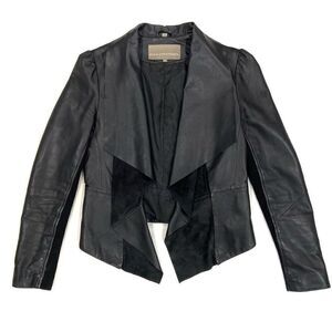 BOD & CHRISTENSEN Leather Waterfall Open Jacket